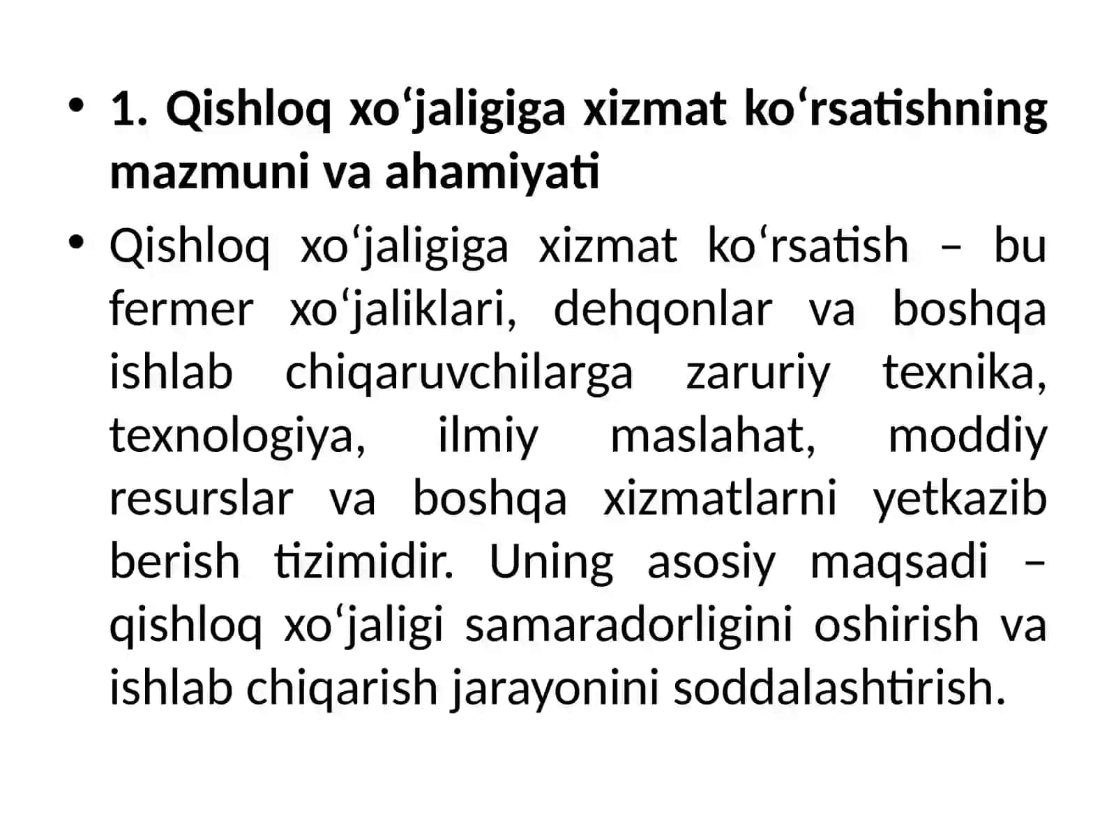 QISHLOQ XO'JALIGIGA KOMPLEKS XIZMAT KO'RSATUVCHI TASHKILOTLAR 4