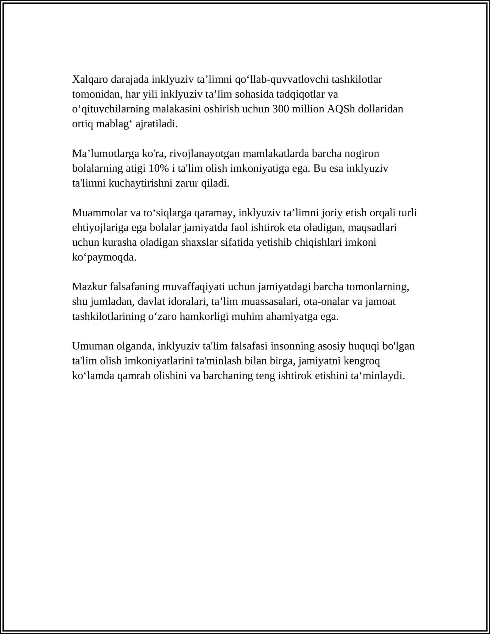 INKLYUZIV TA’LIMNING IJTIMOIY STRATEGIYASI 4