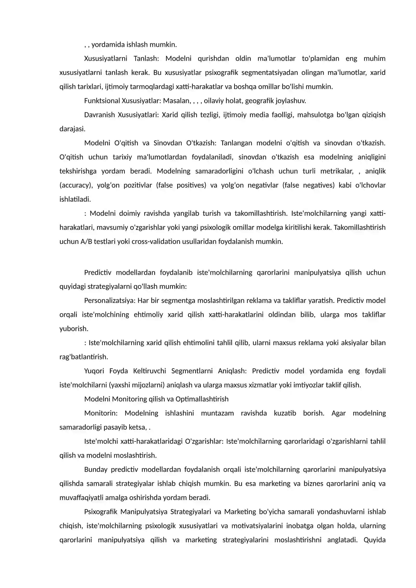 Psixografik segmentatsiya va iste'molchi qarorlarini manipulyatsiya qilish 4