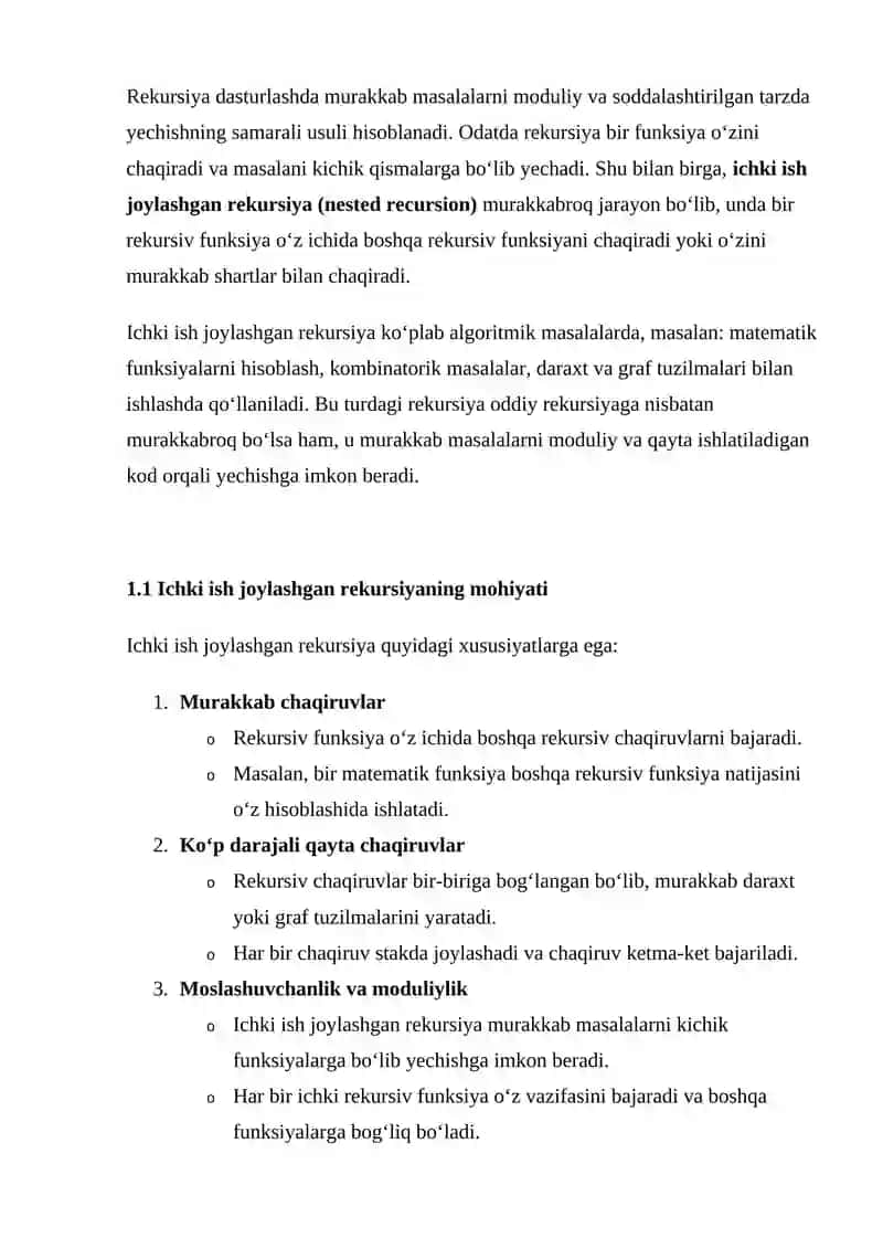 Ichma ish joylashgan Rekursiv jarayonlarni tashkil etish 4