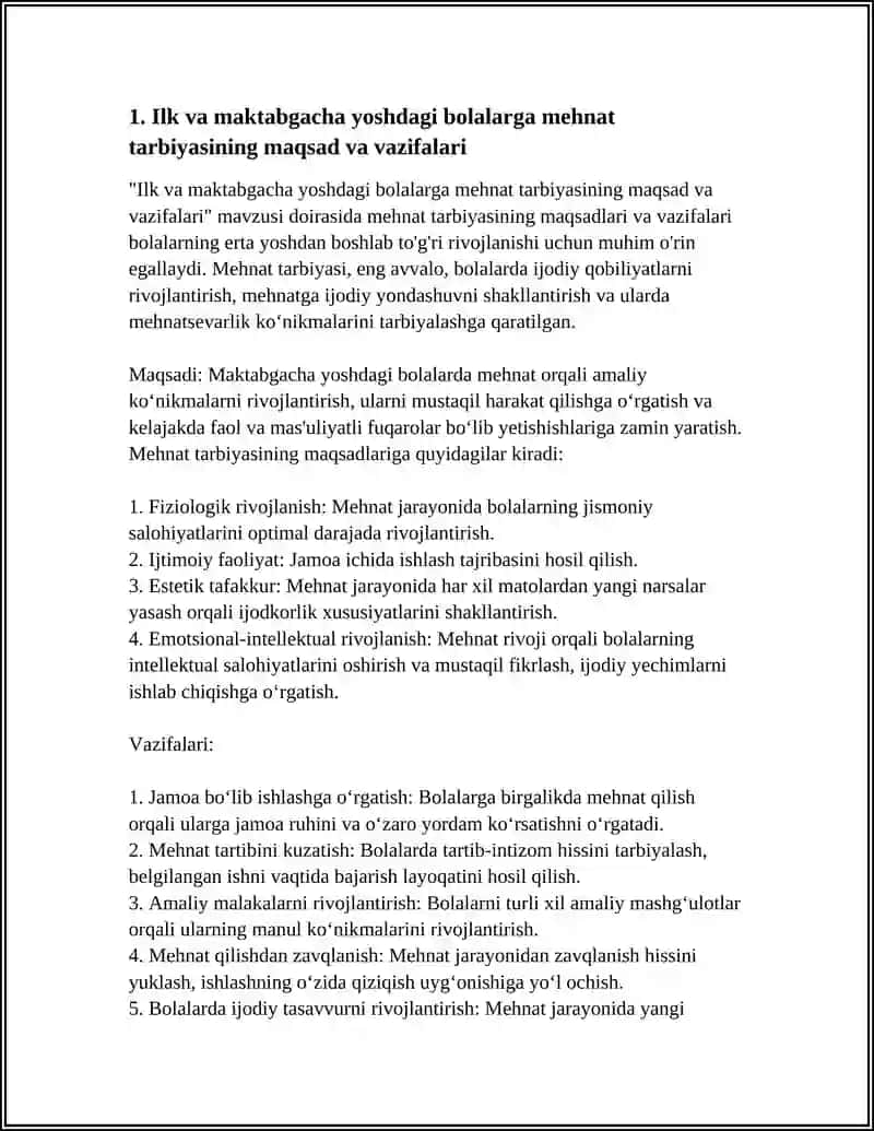 ILK VA MAKTABGACHA YOSHDAGI BOLALARGA MEHNAT TARBIYA BERISH 4