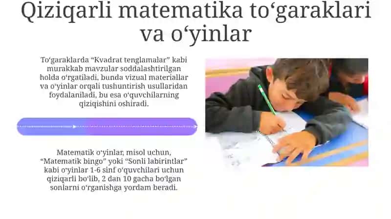 Matematika boʻyicha sinfdan tashqari mashgʻulotlarni tashkil etish 4