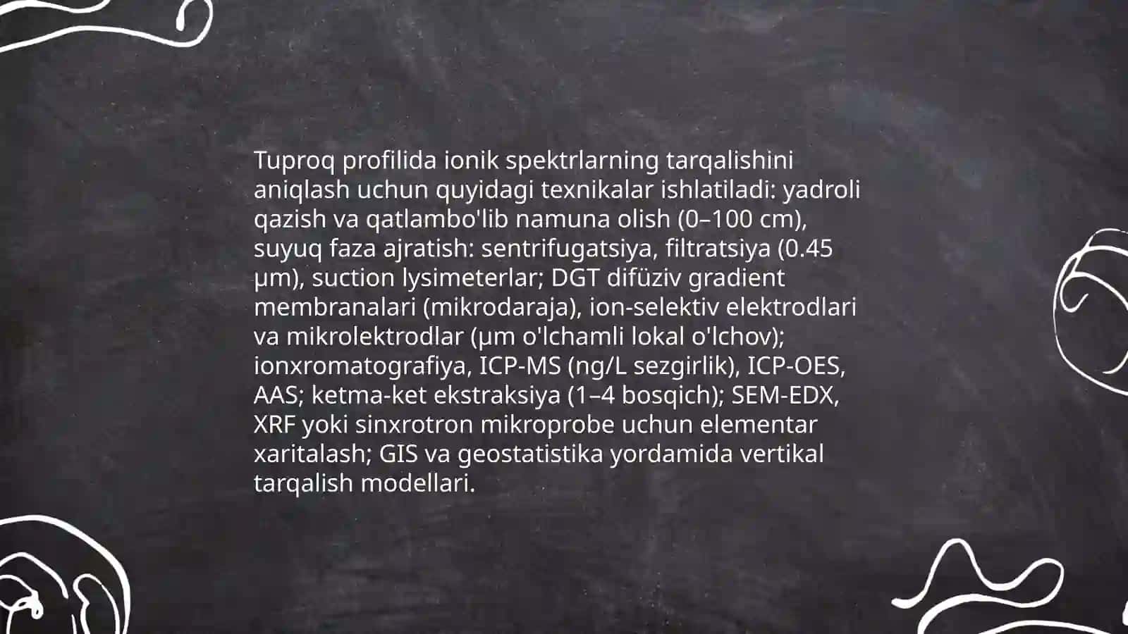 Tuproq va suvda ion bogʻlanishlarini aniqlash usullari: nazariy asoslar va amaliy foydalanish 4