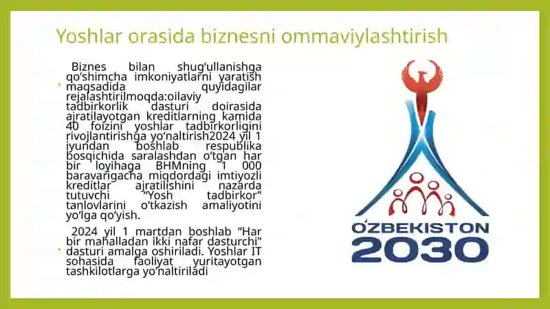 Oʻzbekiston– 2030 strategiyasining asosiyyoʻnalishlari—insonparvardavlat qurishyoʻlida 4