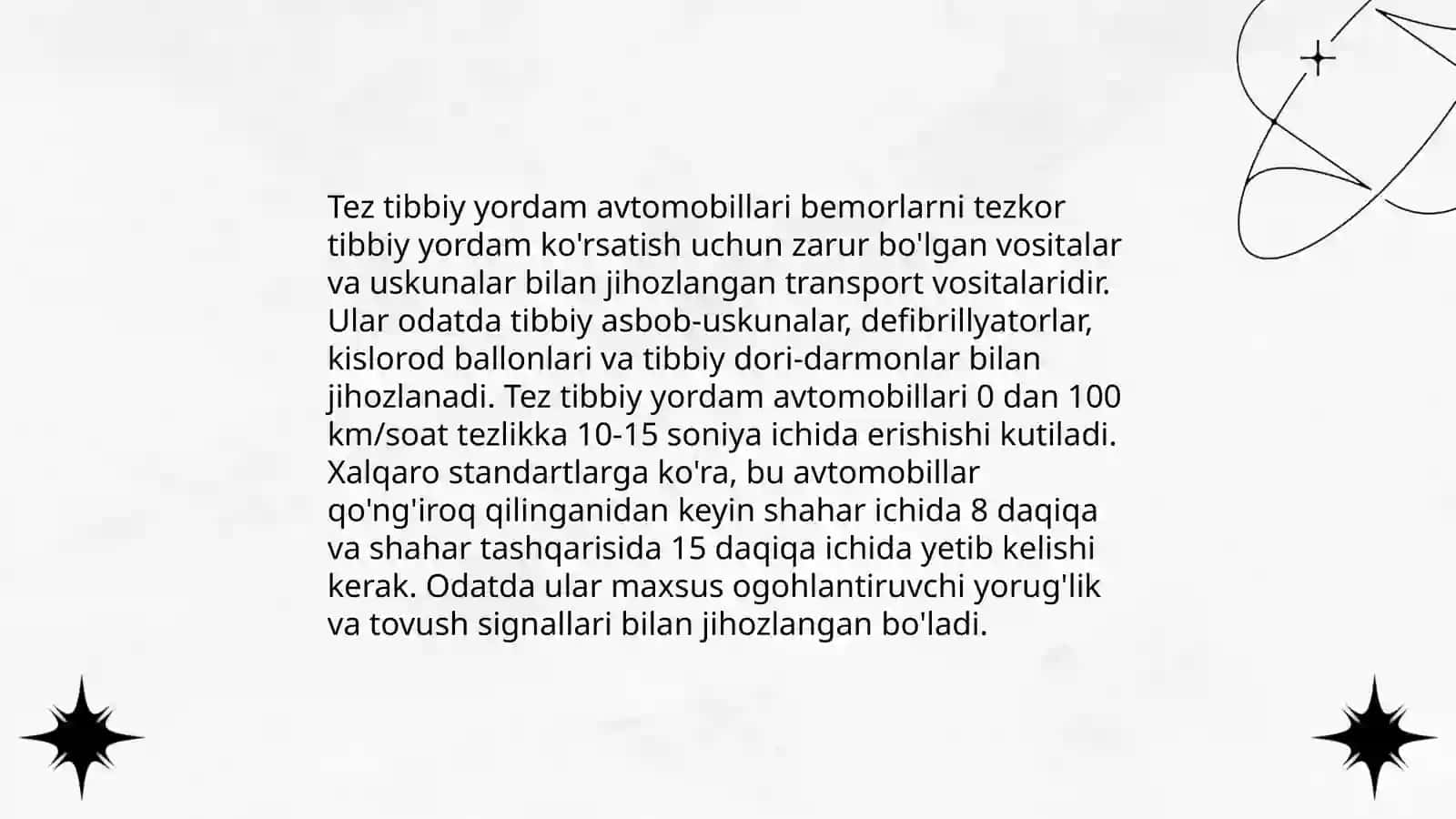 O'zbekiston Sog'liqni saqlash tizimida tez tibbiy yordam shakllari 4