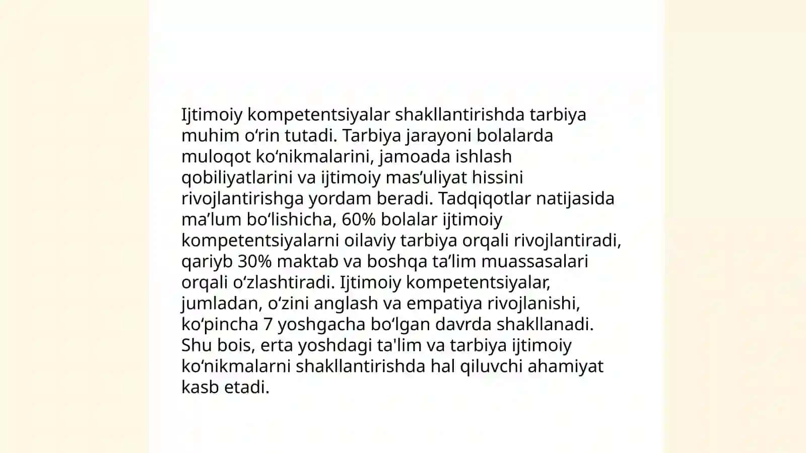 Tarbiyaviy jarayonlarning ijtimoiy ong rivojlanishidagi roli 4