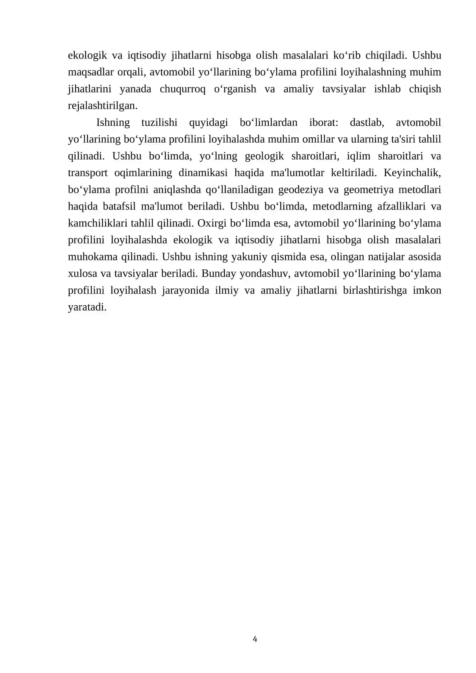 Avtomobil yo‘llarining bo‘ylama profilini loyihalash me’yorlari 4