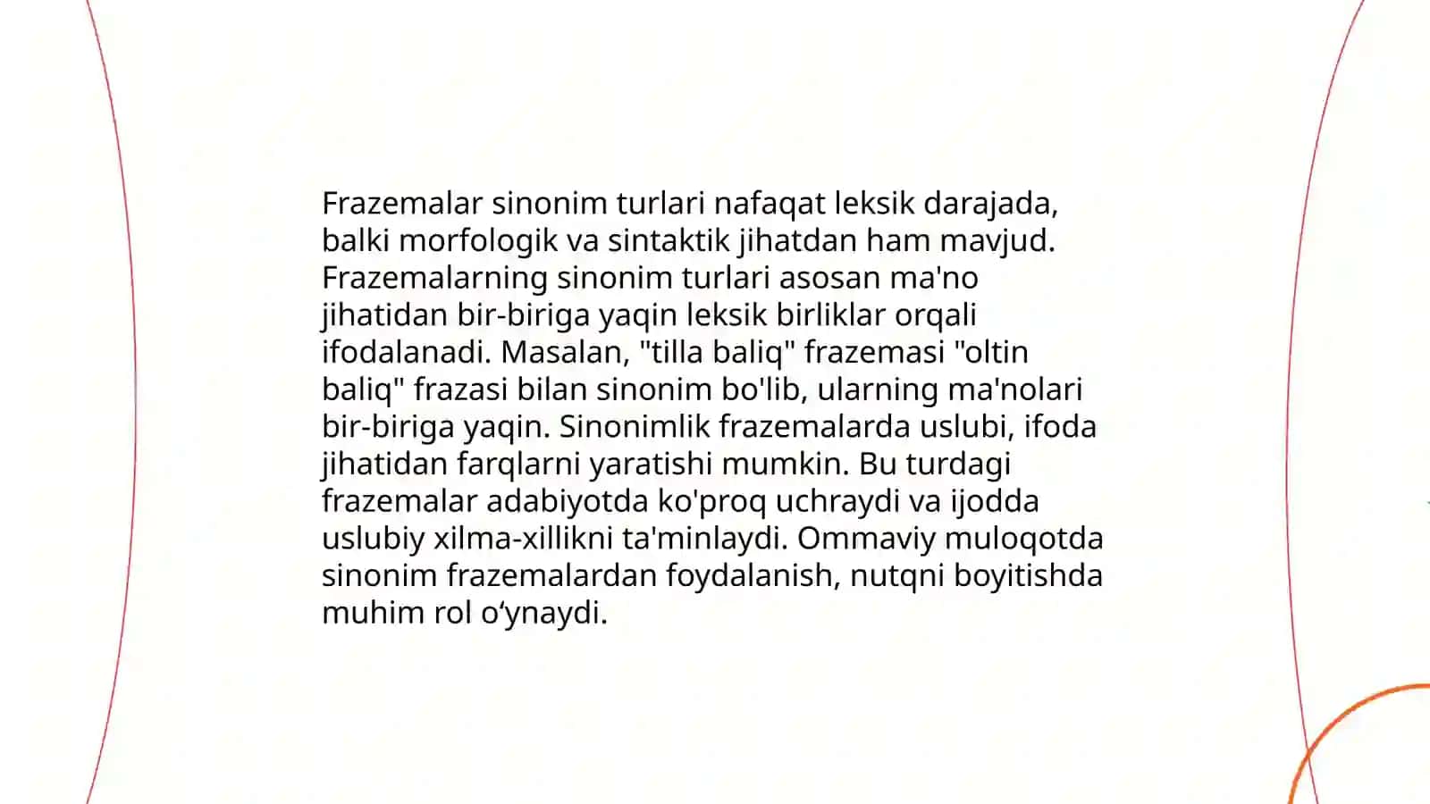 Frazemalarning semantik turlari: omonim,sinonim, antonimlar 4