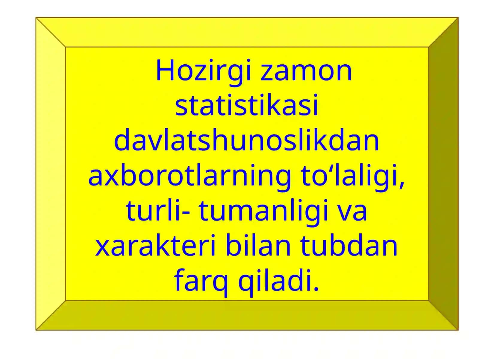 Statistika fanining predmeti va uslubiReja 4