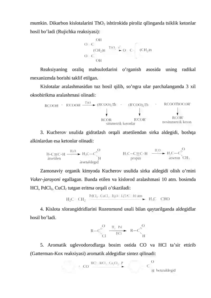Ketonlarning gomolog qatori, izomeriyasi, olinishi, fizik – kimyoviy xossalari 4