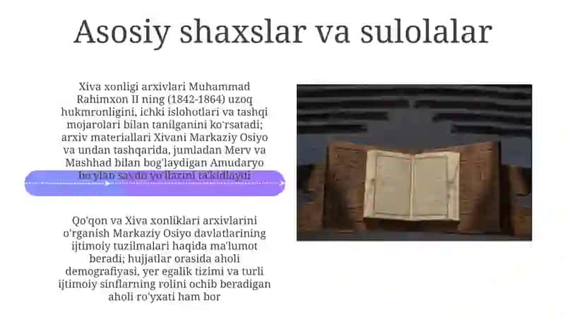Xiva Xonliklari arxivlarini o'rganish 4