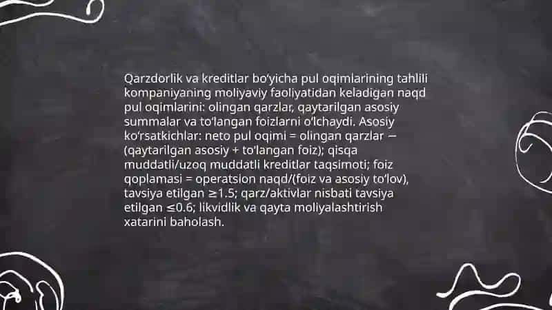 Moliyaviy faoliyatdan pul oqimining tahlili 4