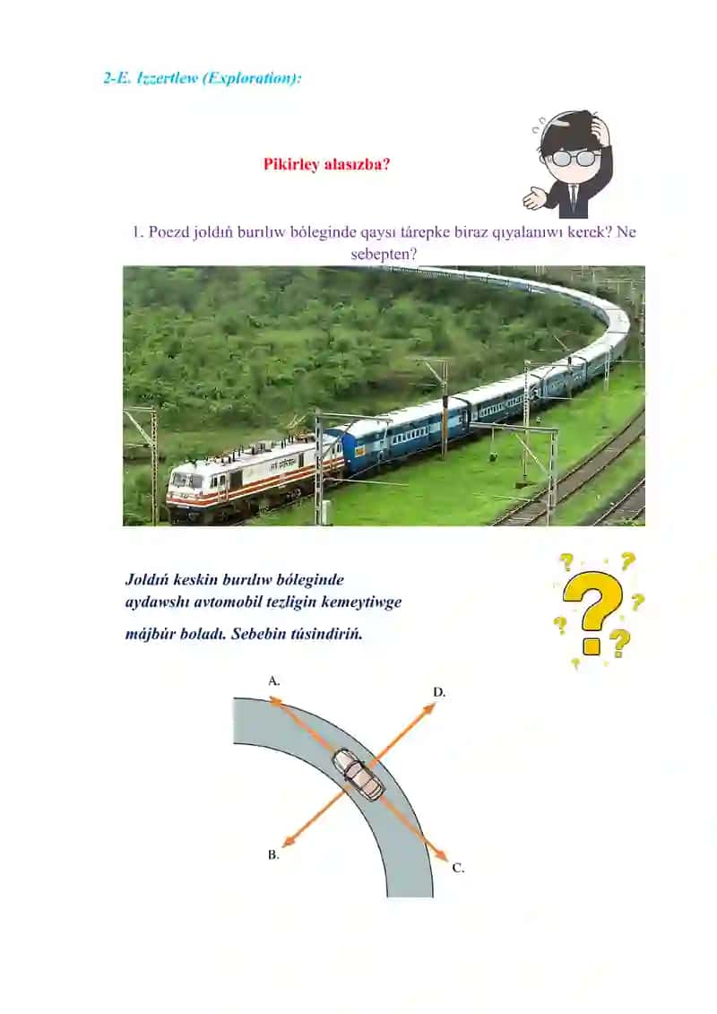 Sheńber boyınsha qozǵalıs. Máseleler sheshiw_5E 4