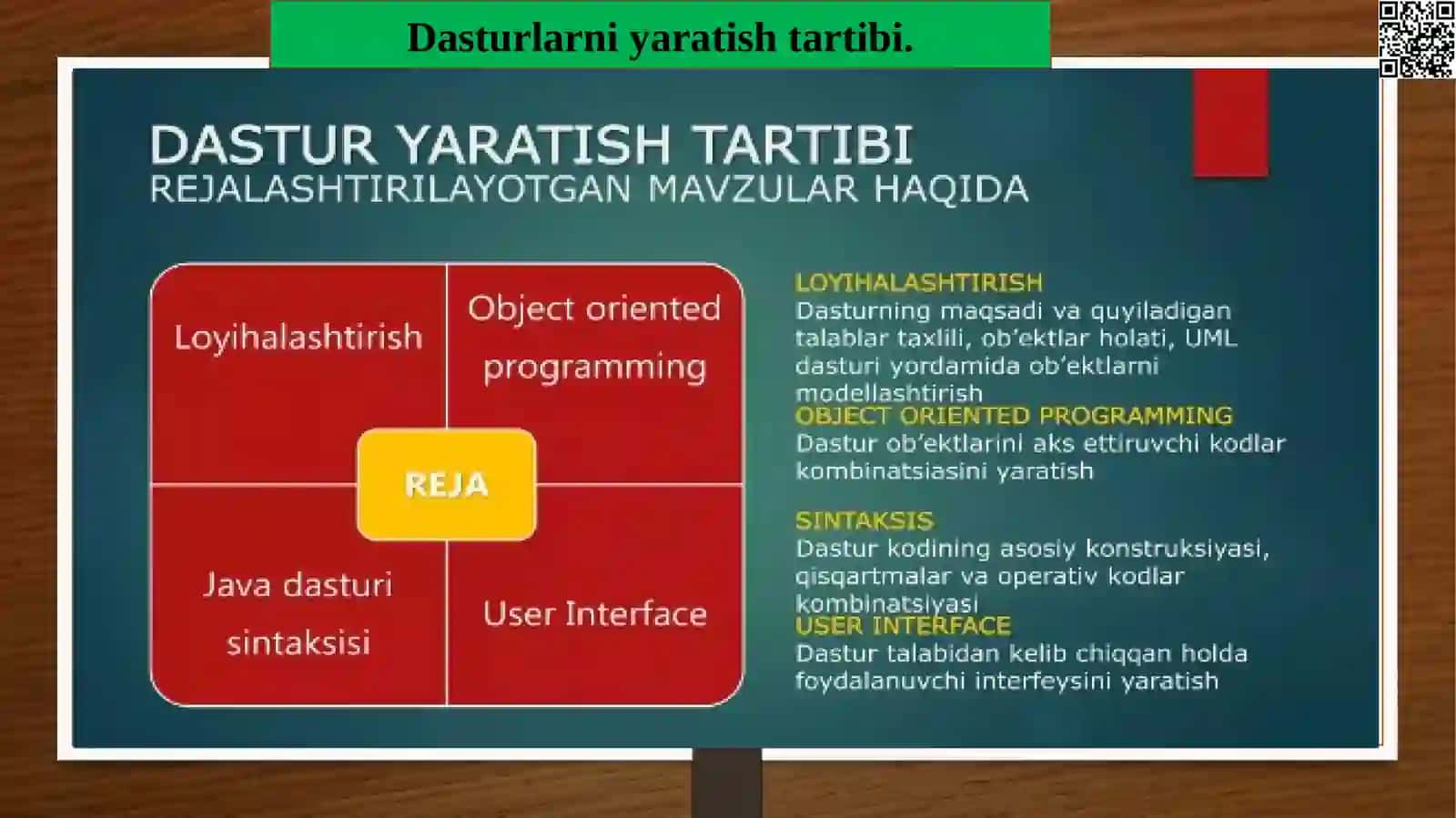 Obyekt gayo‘naltirilgan loyihalash va dasturlash 4