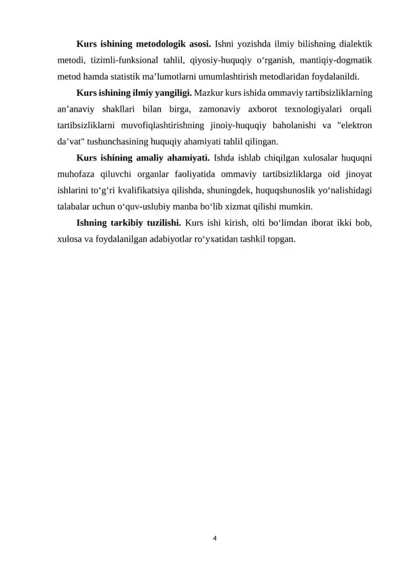 OMMAVIY TARTIBSIZLIKLARNING JINOIY-HUQUQIY XUSUSIYATLARI 4