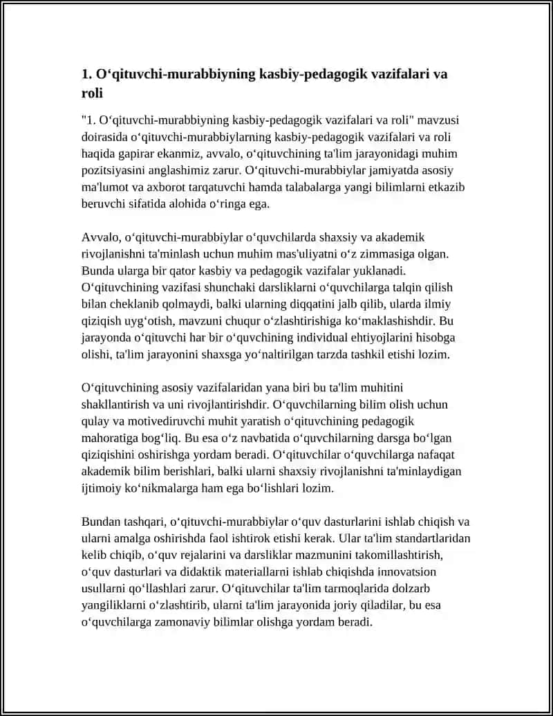O‘QITUVCHI-MURABBIYNING KO‘P QIRRALI KASBIYPEDAGOGIK VAZIFALARI 4