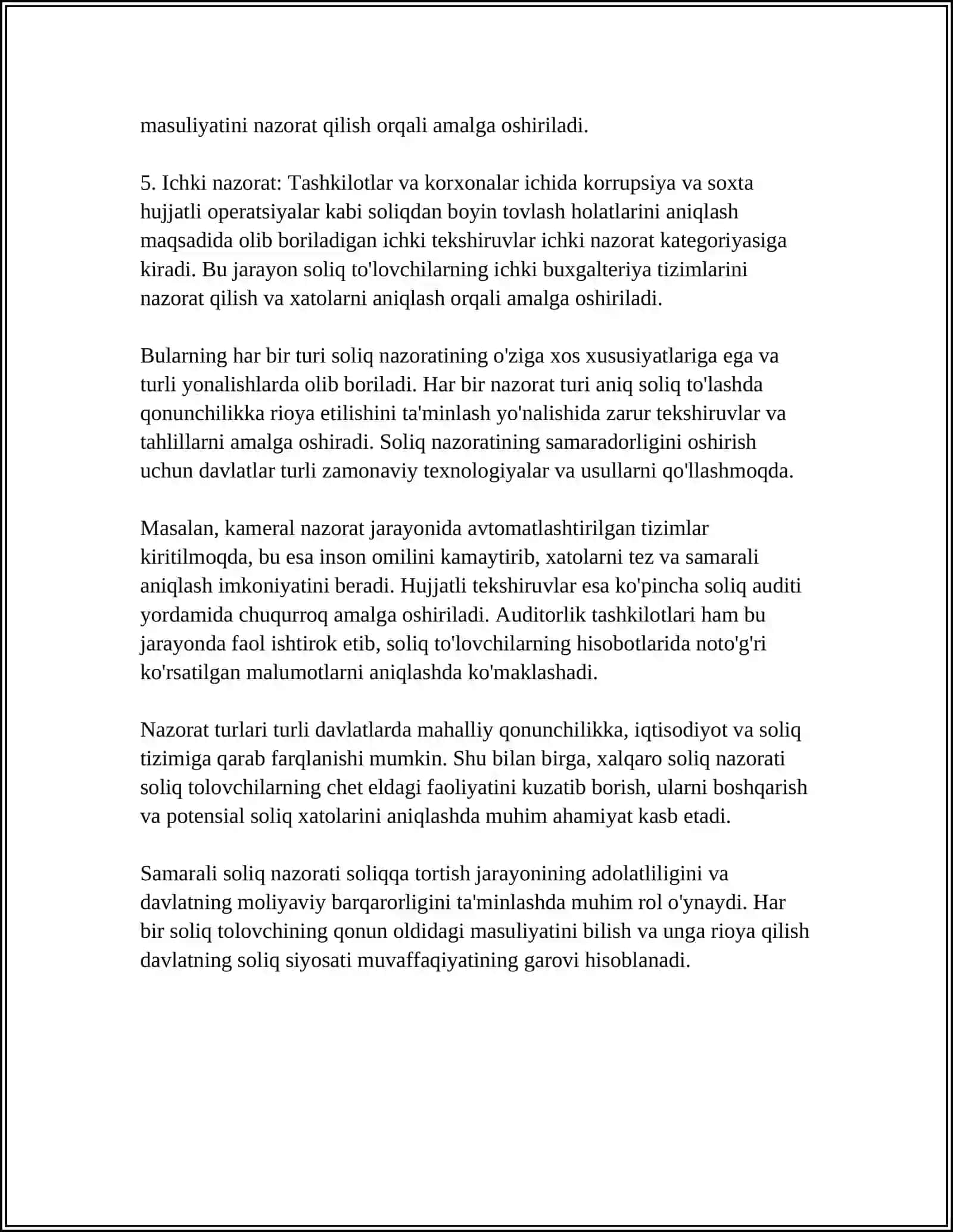 SOLIQ NAZORATINING SHAKLLARI VA USULLARI 4