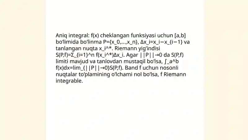 Aniqmas va aniq integrallar, aniq integralning tadbiqlari 4
