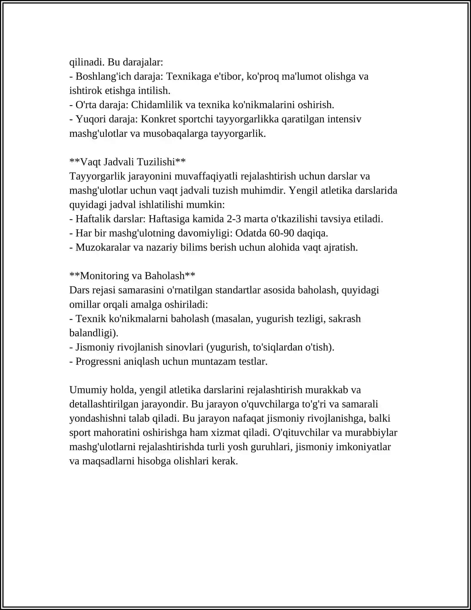 Yengil atletika darslari 4