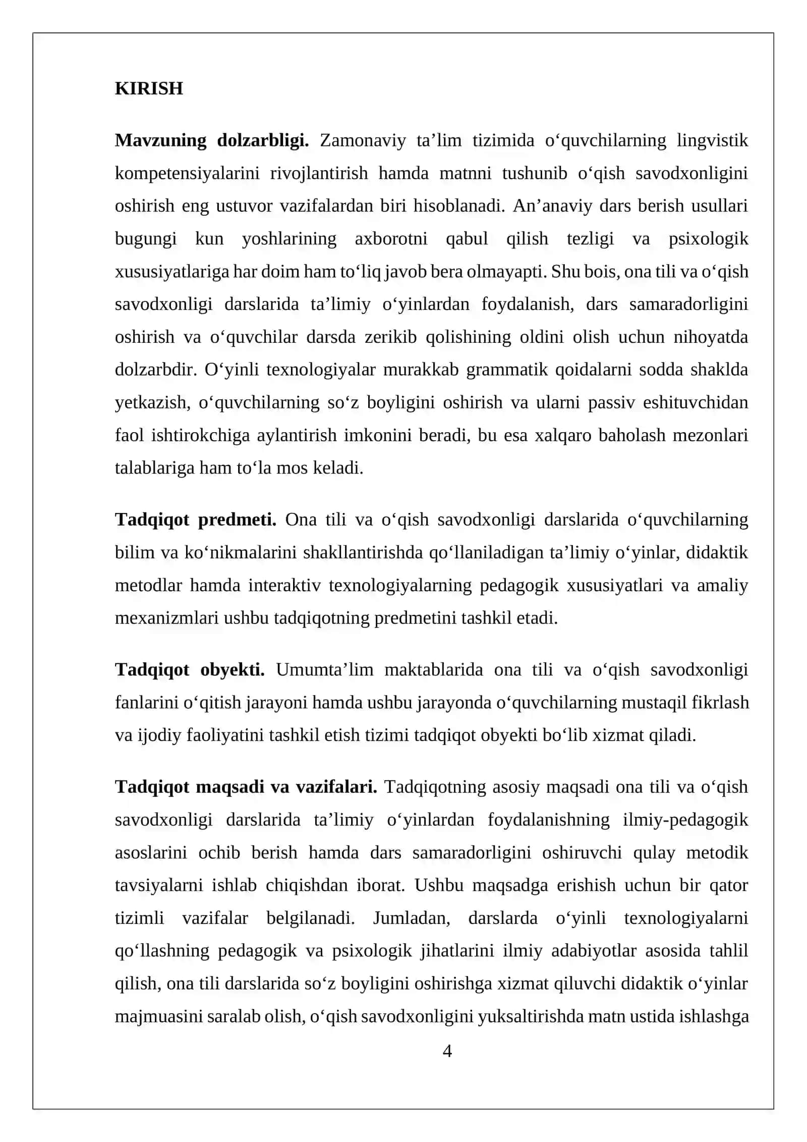 ONA TILI OQISH SAVODXONLIGI DARSDA TA'LIMIY OYINLARDAN FOYDALANISH 4