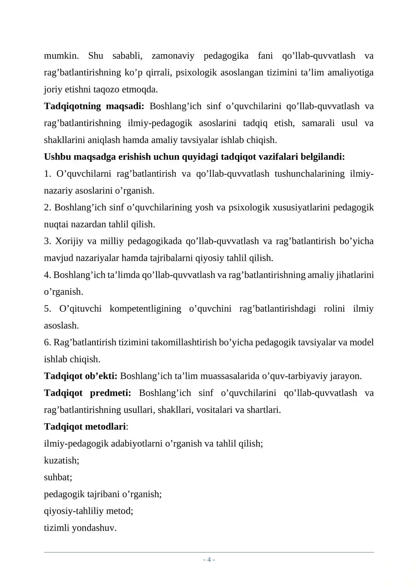 O’QUVCHILARNI QO’LLAB QUVVATLASHDA RAG’BATLANTIRISH USULLARI. 4