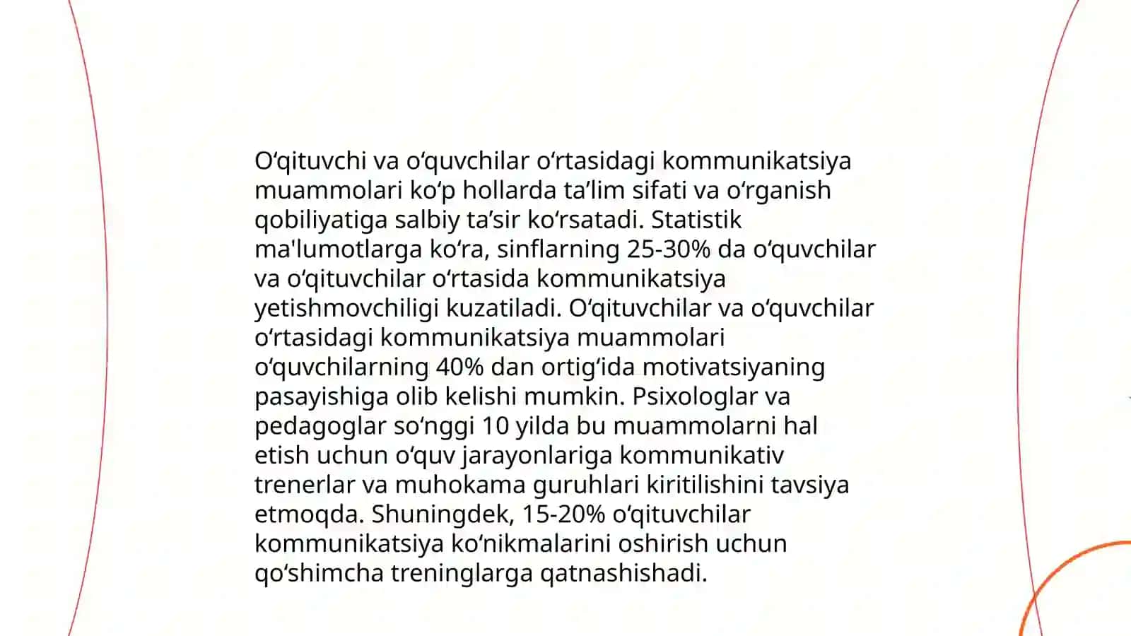 Pedagogik konfliktlarining asosiy manbalari (o‘qituvchi va o‘quvchilarning kundalik hayotini kuzatish asosida) 4