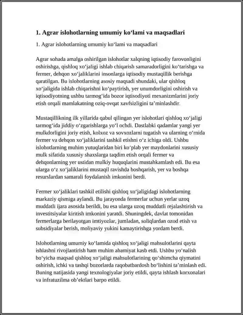 Agrar Sohada Amalga Oshirilgan O'zgarishlar 4