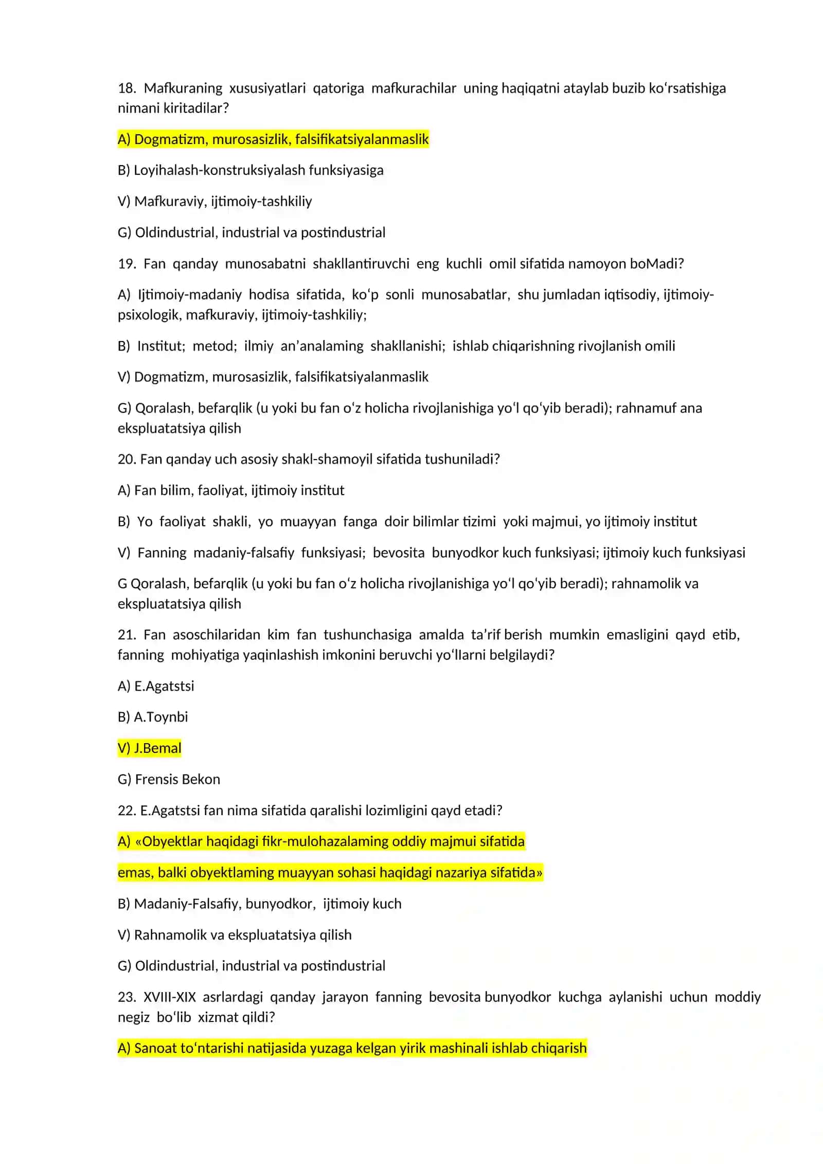 ILMIY VA IJODIY ISH YOZISH ASOSLARI fanidan oraliq nazorat testi 4