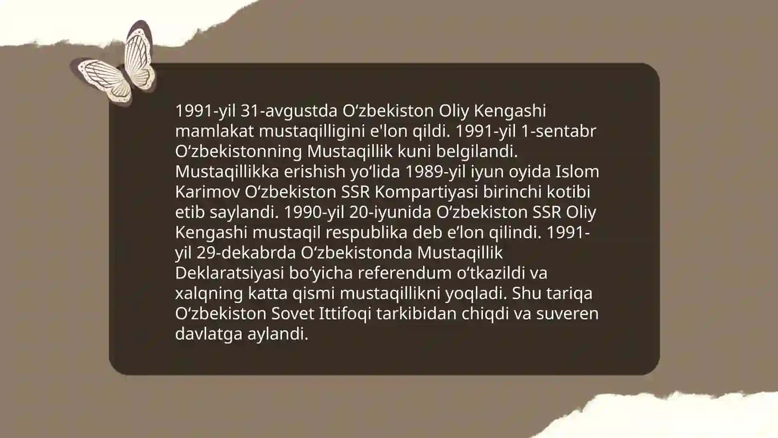 Mustaqillikga erishish arafasida o'zbekistondagi ijtimoiy siyosiy jarayonlar 4