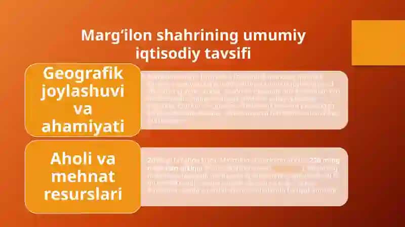 Marg'ilon shaharning umumiy iqtisodiy tavsifi 4