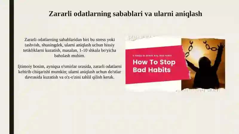 Zararli odatlardan saqlanish va oldini olish usullari 4