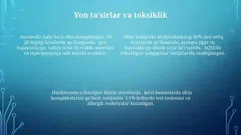 Oltining Kompleks Birikmalarni Tibbiyotda Ishlatilishi 4