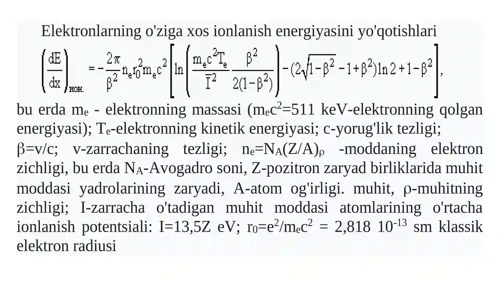 Zaryadlangan yengil zarralarning modda orqali o‘tishi 4
