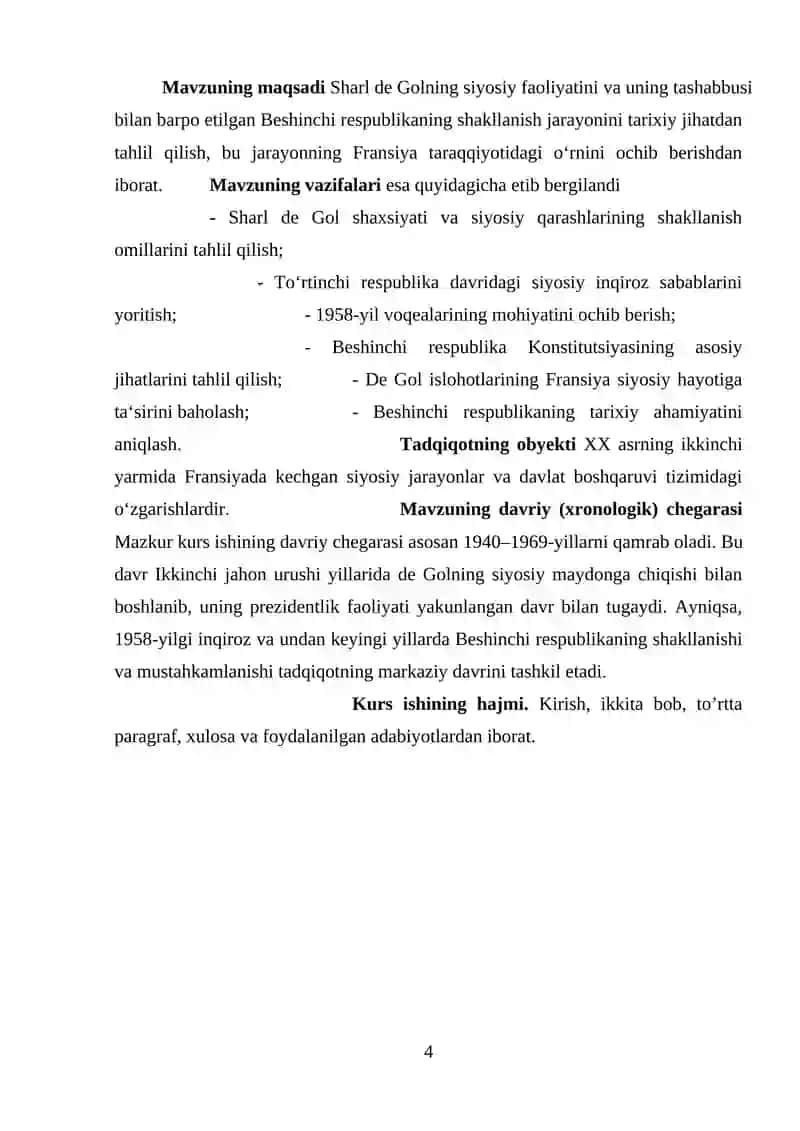 Sharl de Gol siyosiy faoliyati va Fransiyaning 5-respublika davri 4