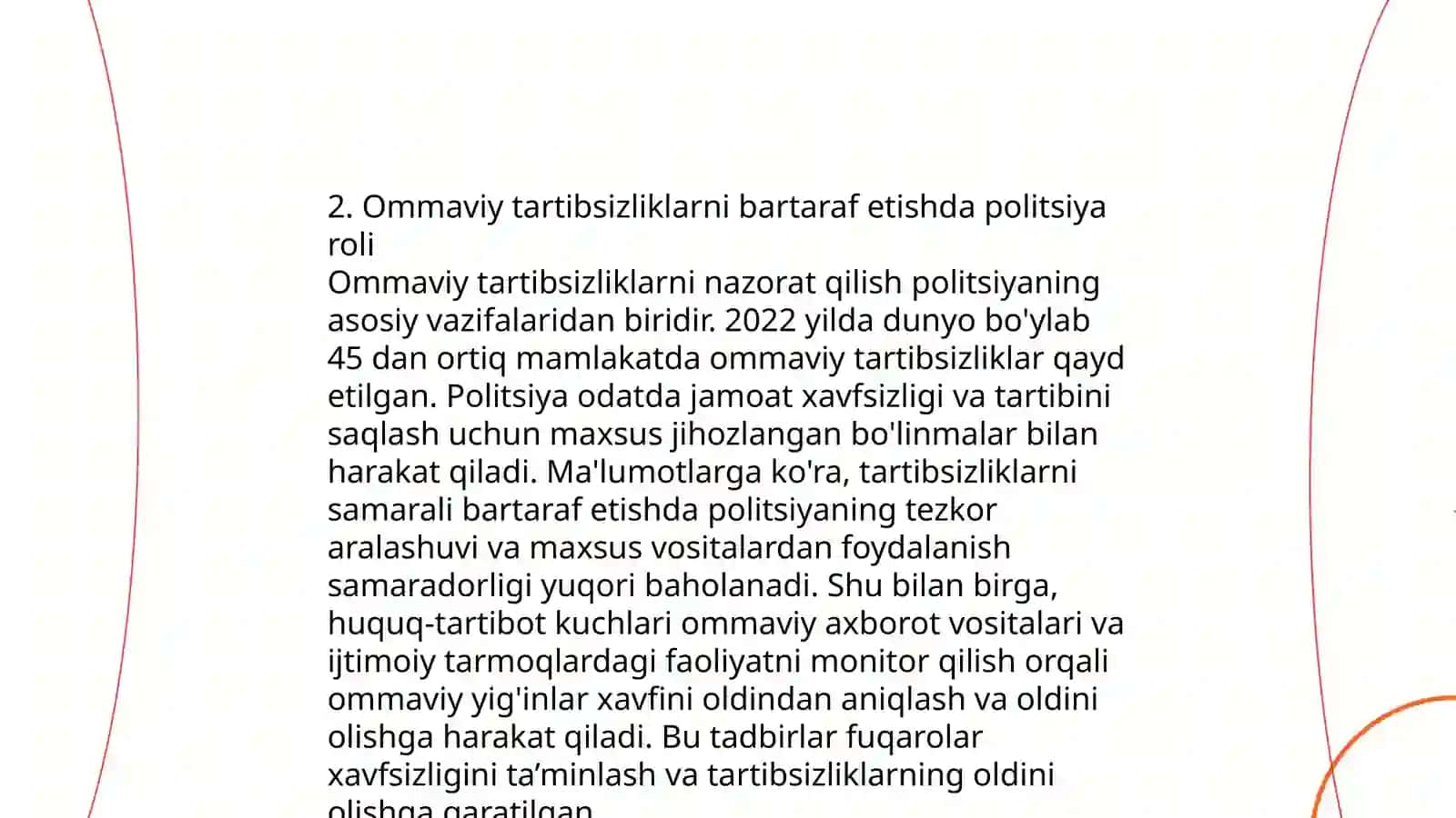 Ommaviy tartibsizliklarni bartaraf etish chora tadbirlarini hujjatlashtirish 4