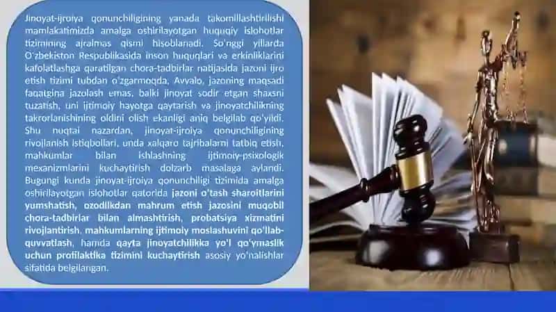 Jinoyat-ijroiya qonunchiligini takomillashtirishning asosiyyoʻnalishlari 4