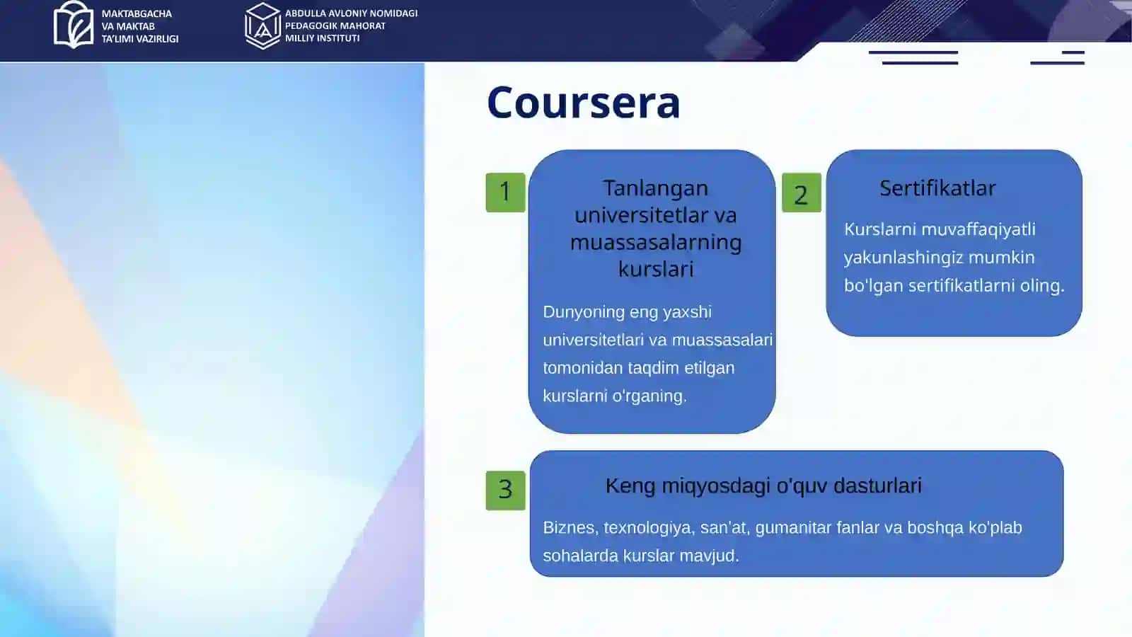 Fanni o'qitishga doir ta'lim platformalari va immersiv texnologiyalar 4