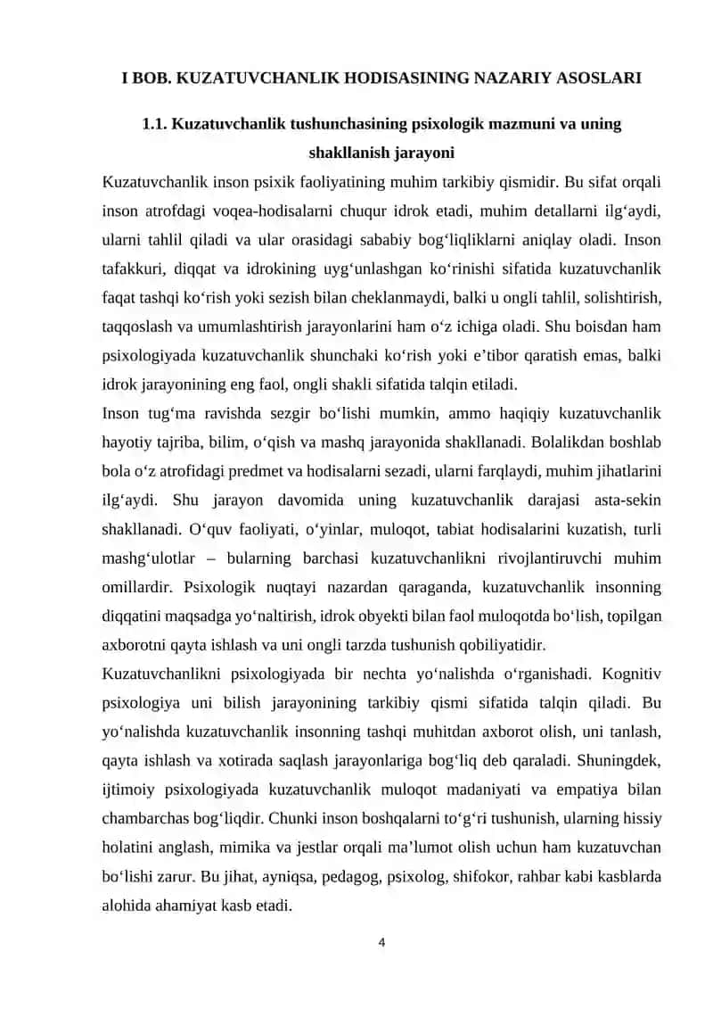 KUZATUVCHANLIKNI TADQIQ ETISH METODLAR TASNIFI 4