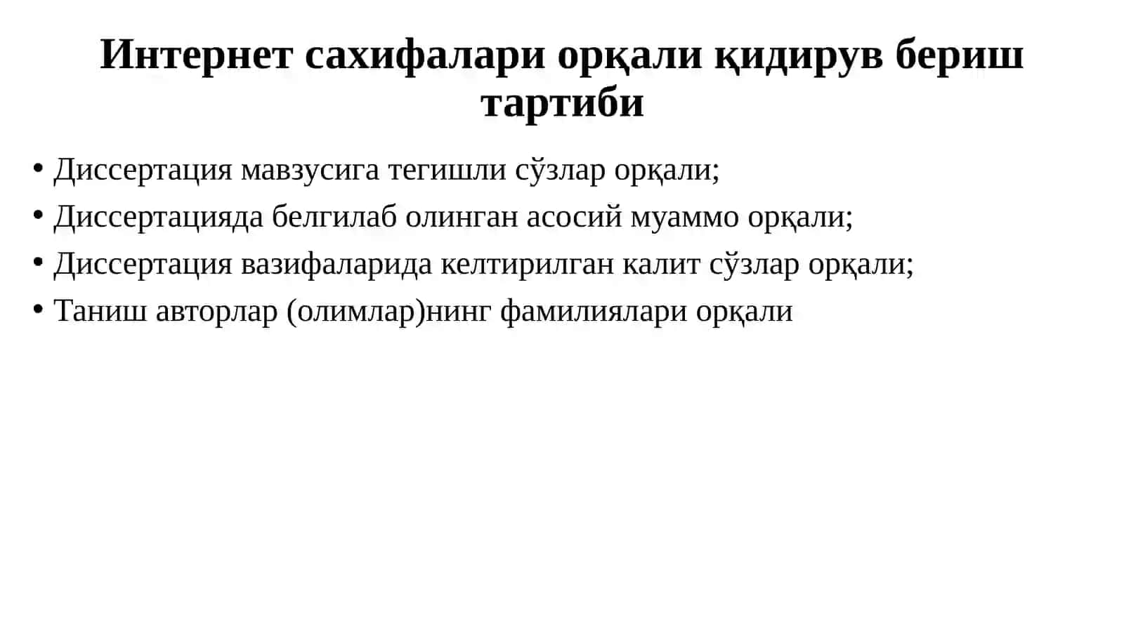 Ilmiy axborotlarni izlash, to'plash va qayta ishlash 4