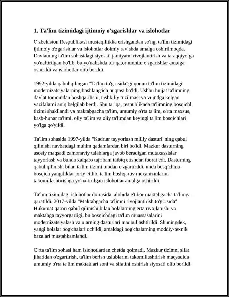 O'ZBEKISTON RESPUBLIKASIDAGI IJTIMOIY O'ZGARISHLAR 4