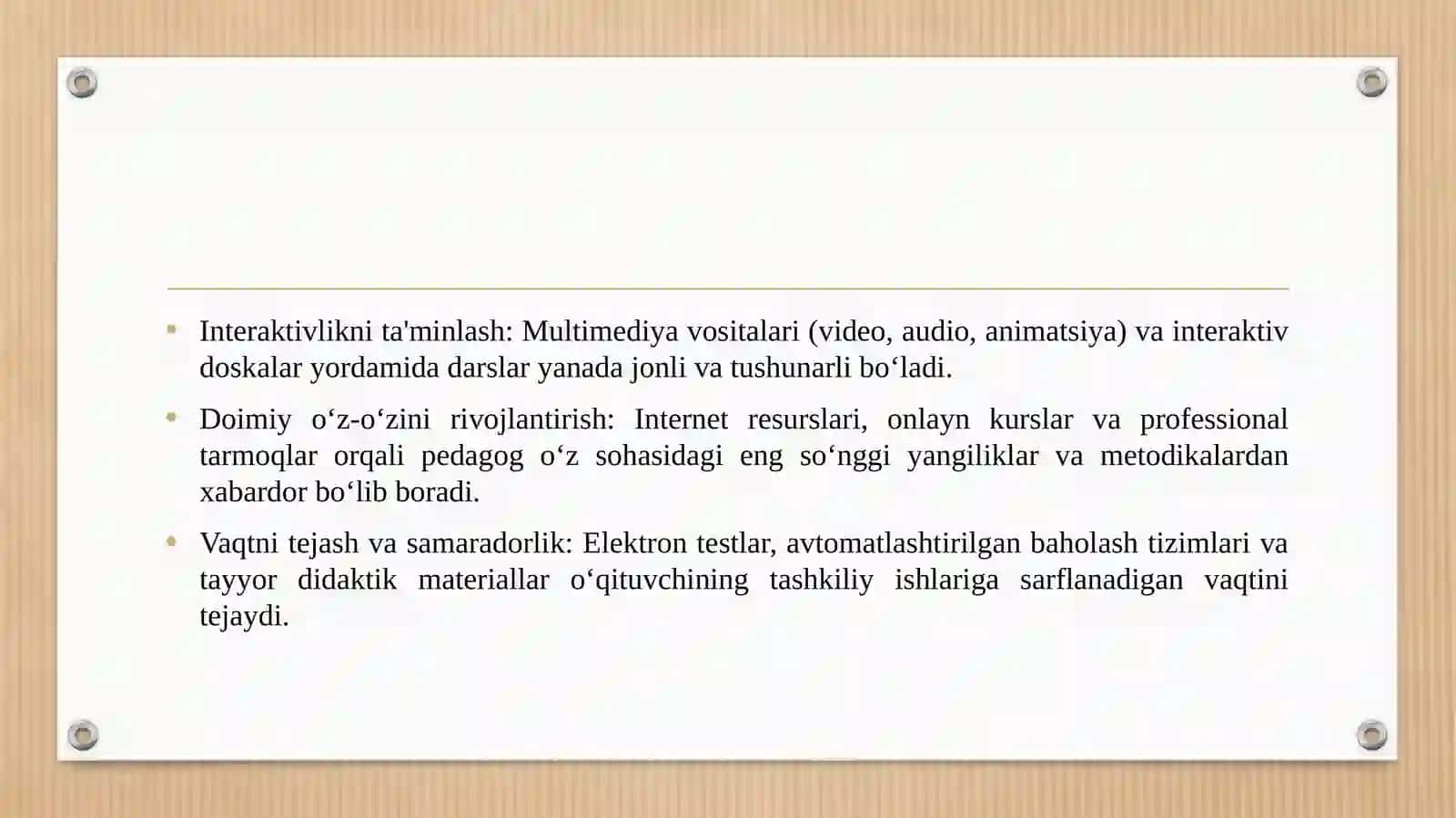 Pedagogik mahoratni oshirishda zamonaviy axborot texnologiyalarining ahamiyati 4