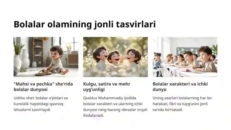 Quddus Muhammadiy Ijodida Bolalar Olamining Rang-Barang Jilolari Taqdimoti 4