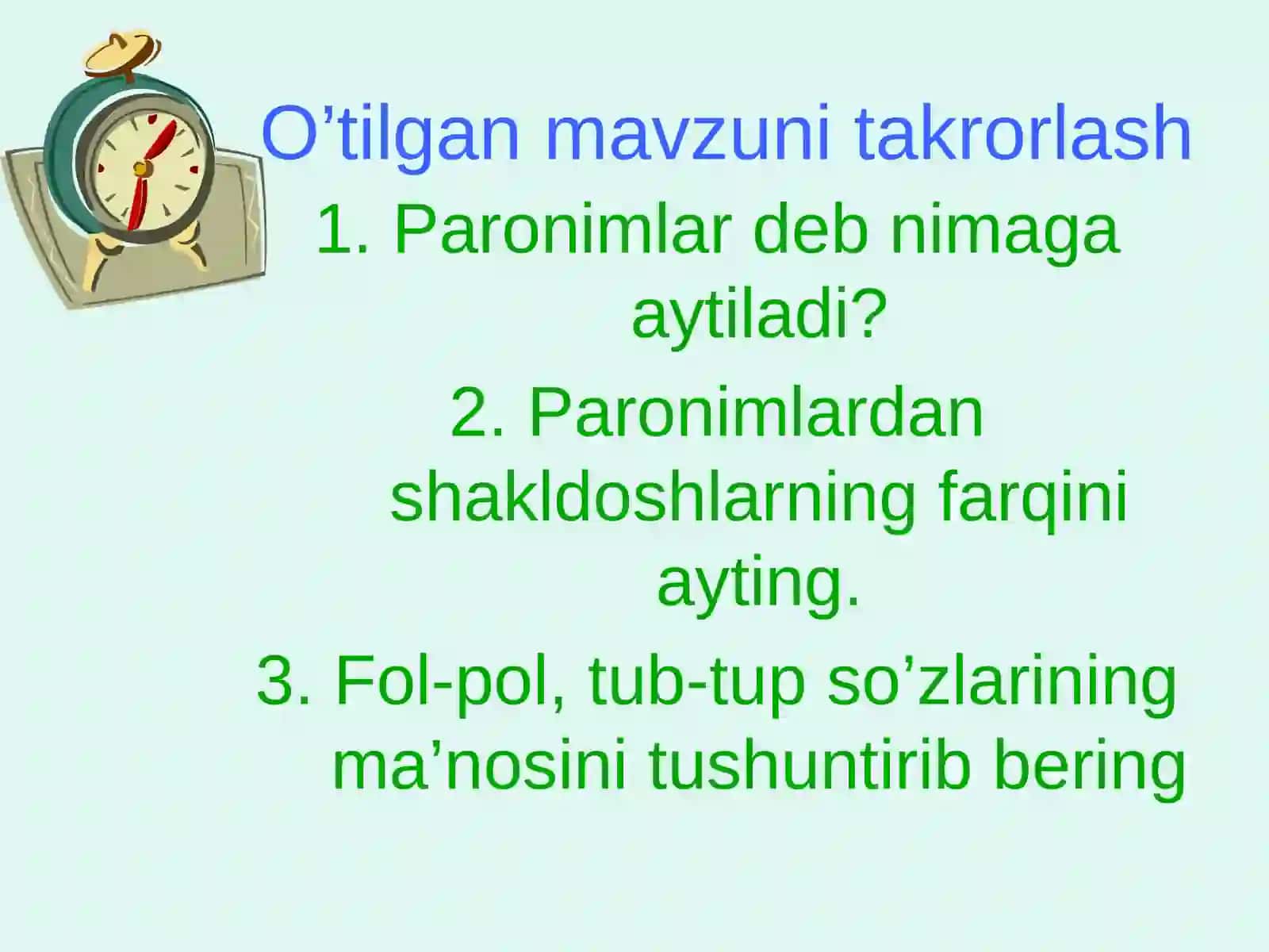 Ma’nodosh so’zlar DARS ISHLANMASI 4