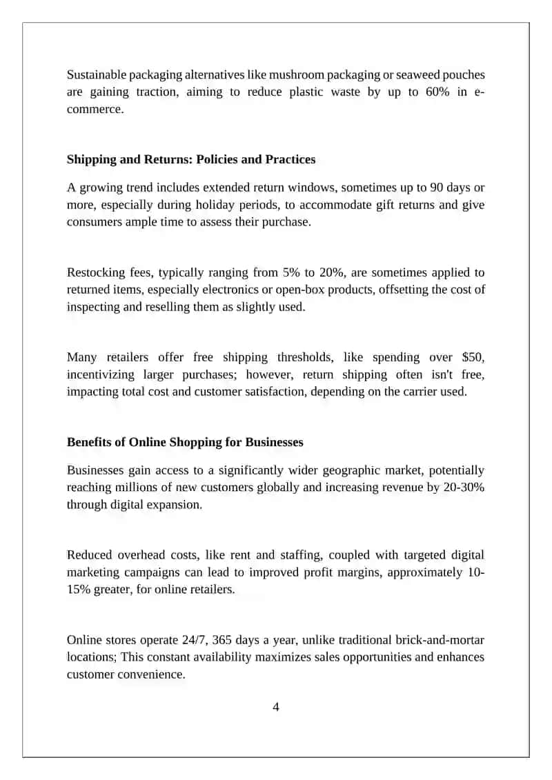Autonomous Work on Online Shopping 4