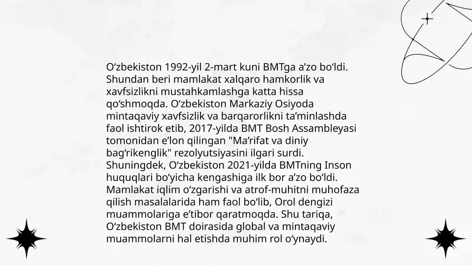 O‘zbekiston Respublikasining BMTga a’zo bo‘lish jarayoni 4