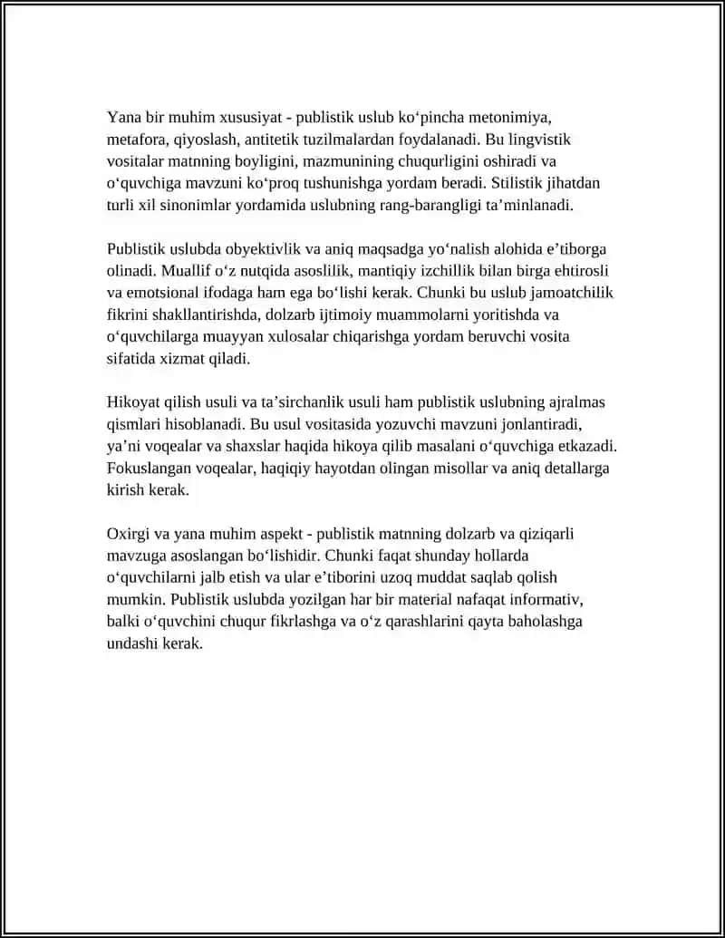 PUBLISTISTIK USLUBDA MAQOLA YOZISH 4