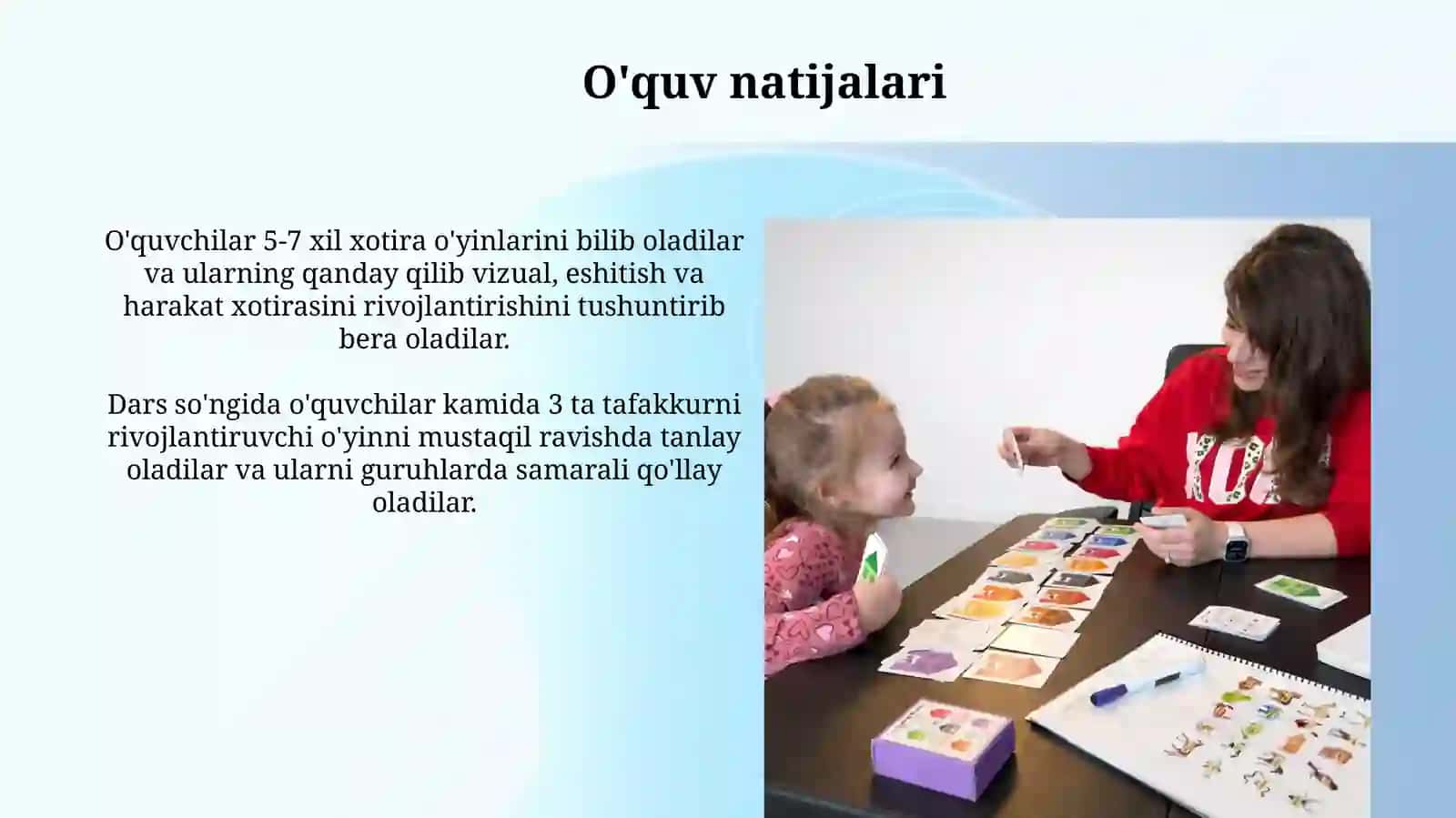 Xotira va tafakkurni shakllantiruvchi o'yinlar orqali kognitiv qobiliyatlarni rivojlantirishning 3 ta asosiy usuli va 5 ta o'yinni tahlil qilish 4