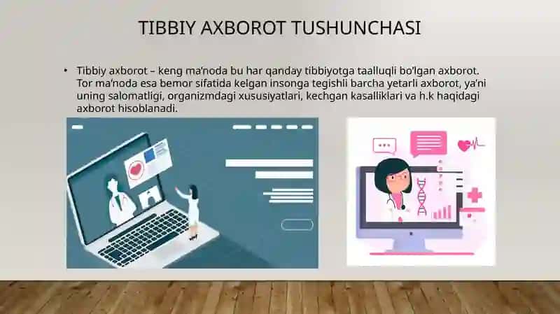 Tibbiy dasturiy ta’minotning klassifikatsiyasi mavzusida taqdimot va mustaqil ish 4