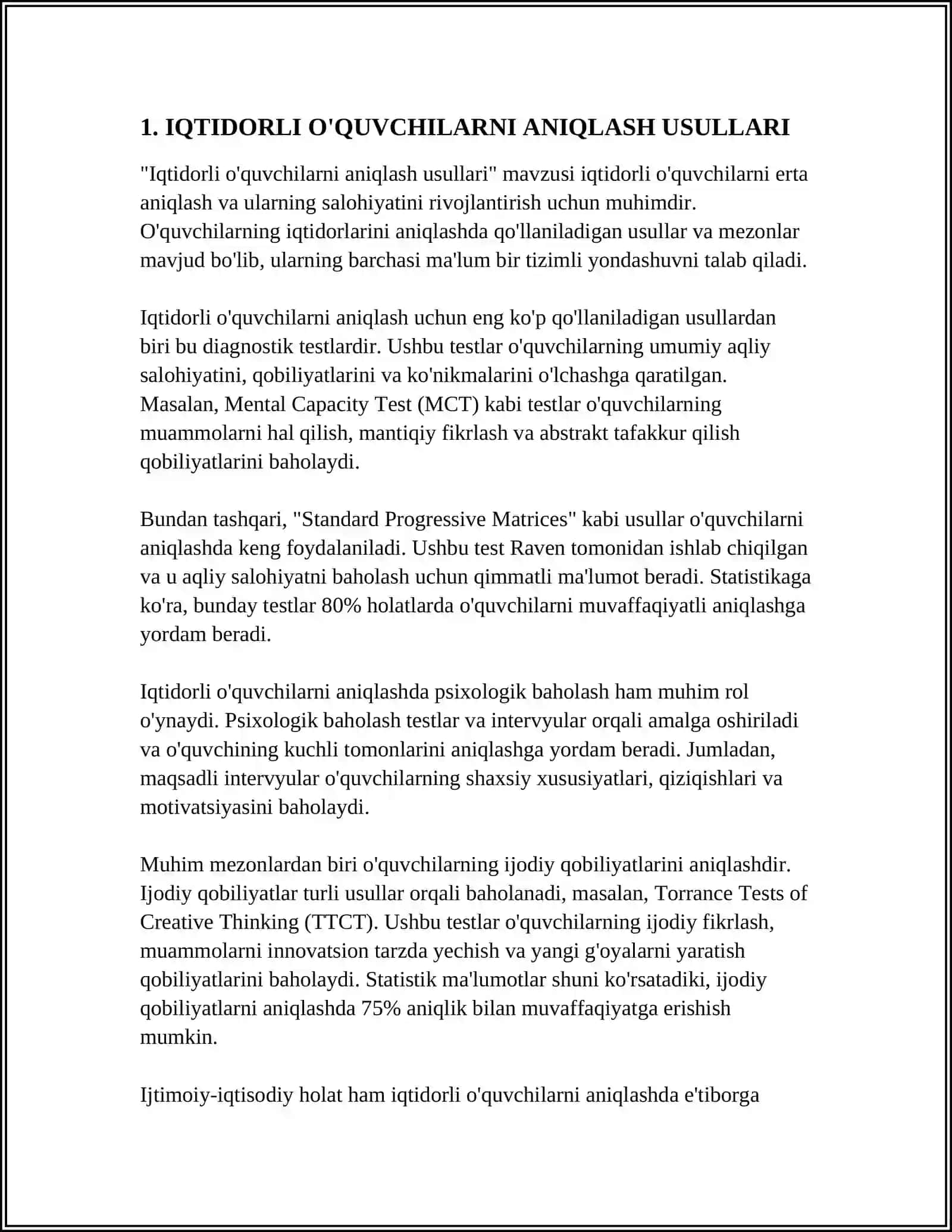 IQTIDORLI O'QUVCHILARNI ANIQLASH USULLARI 4