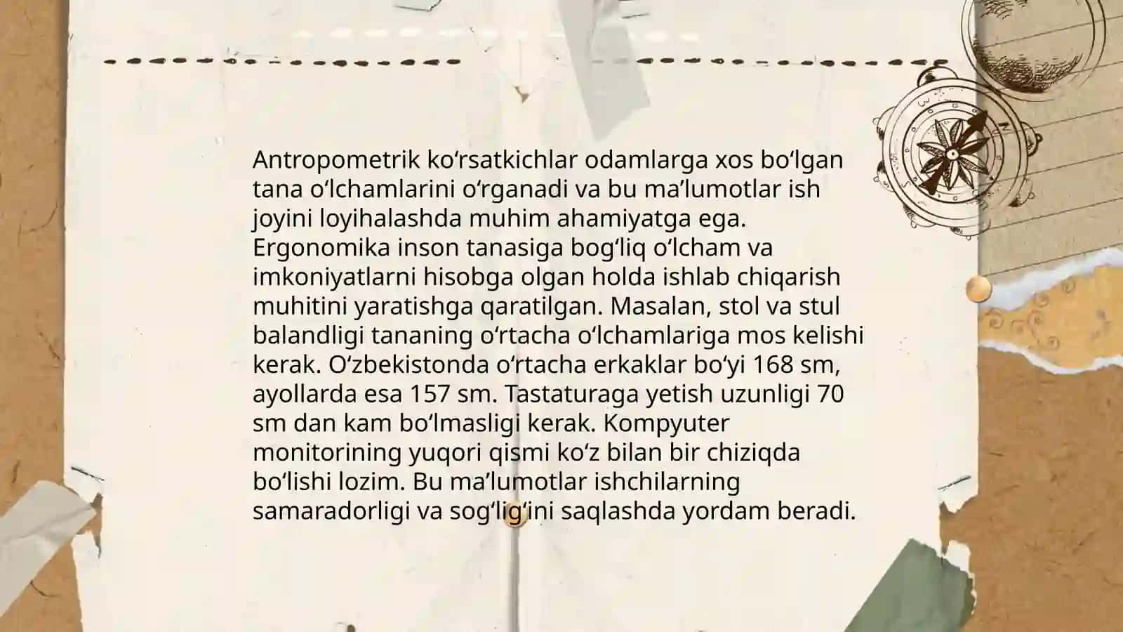 Inson antopometrik ko’rsatkichlarining faoliyat xavfsizligiga ta’siri 4